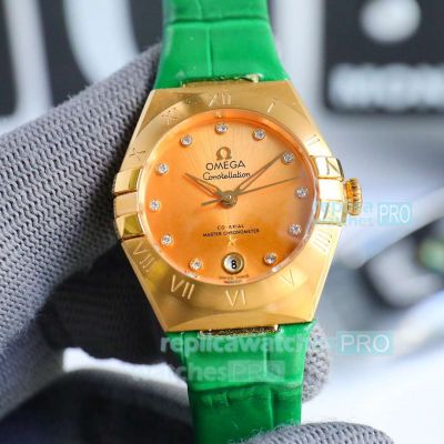 Swiss Replica Omega Constellation Yellow Gold Bezel Yellow Gold Dial Swiss 8700 Watch